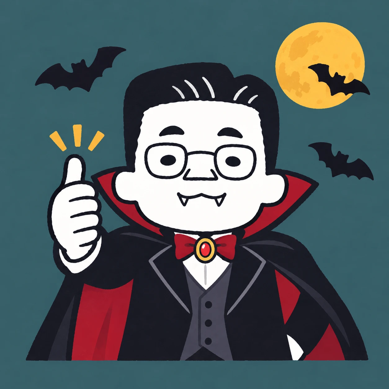 ヴァンパイア姿の那須学長のイラスト